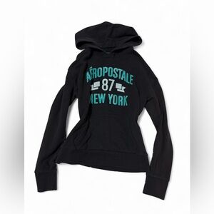 Black Aeropostale hoodie with blue accents